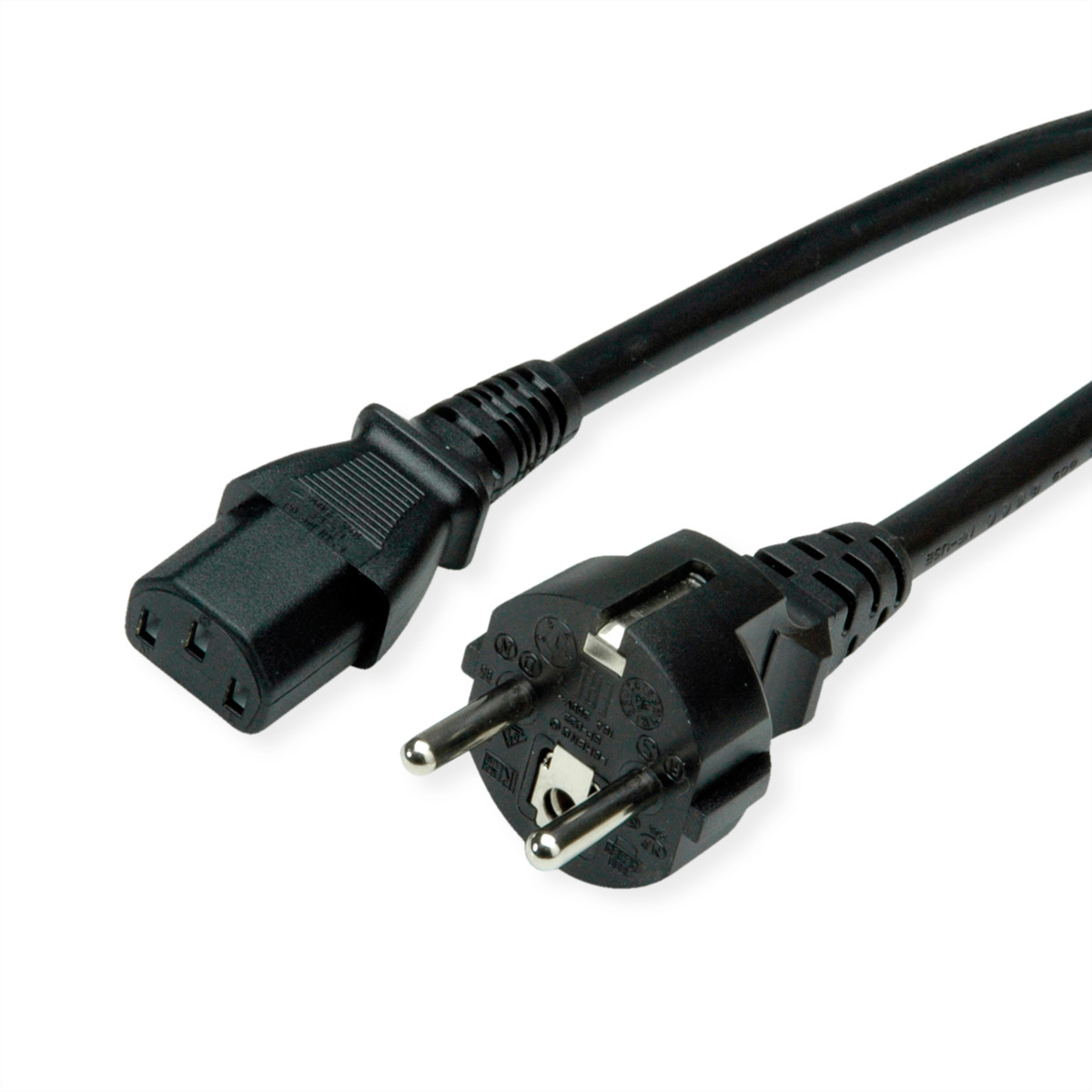 VALUE stroomkabel, recht IEC-Female, zwart, 0,6 m