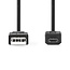 Nedis Micro USB naar USB kabel | USB2.0 | tot 2A | zwart | 3 meter