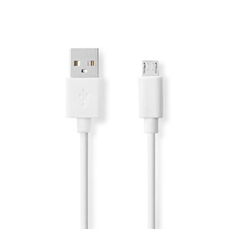 Nedis Nedis Micro USB naar USB kabel | USB2.0 | tot 2A | wit | 1 meter