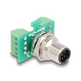 DeLOCK Delock M12 Transfer Module Adapter 8 pin A-coded male to 9 pin terminal block for installation