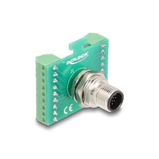 DeLOCK Delock M12 Transfer Module Adapter 17 pin A-coded male to 18 pin terminal block for installation