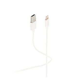 S-Impuls Flexline®--USB Lade-Sync Kabel, USB A Stecker auf 8-Pin Stecker, 2.0, ABS, weiß, 4,0m