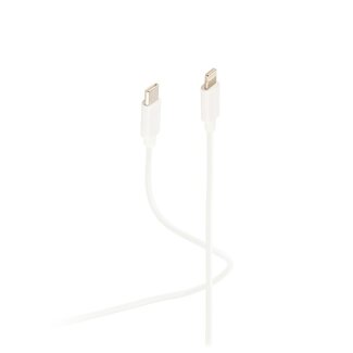 S-Impuls Flexline®--USB Lade Kabel, USB-C® Stecker auf 8-pin Stecker, PD, weiß, 1,5m