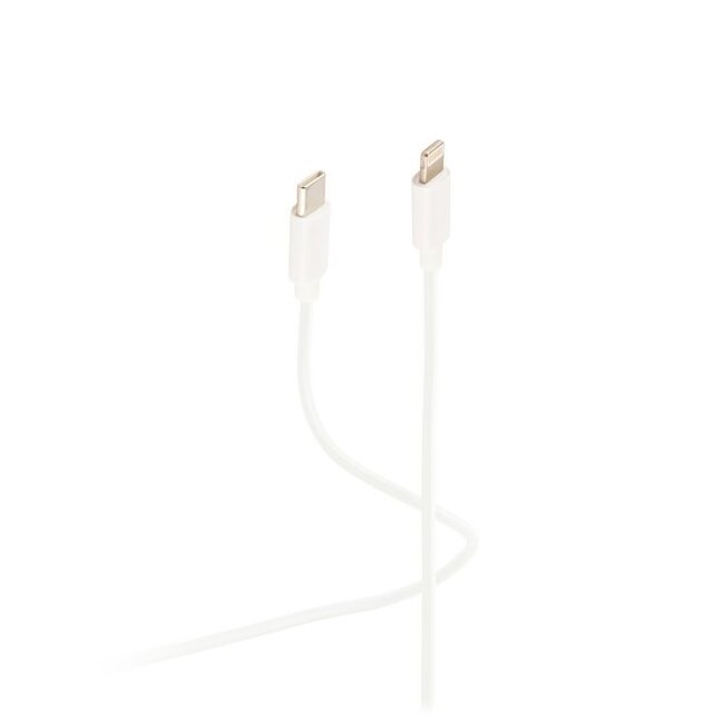 Flexline®--USB Lade Kabel, USB-C® Stecker auf 8-pin Stecker, PD, weiß, 1,5m