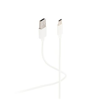 Flexline Flexline®--USB Lade-Sync Kabel, USB A Stecker auf USB-C® Stecker, 2.0, ABS, weiß, 2,0m