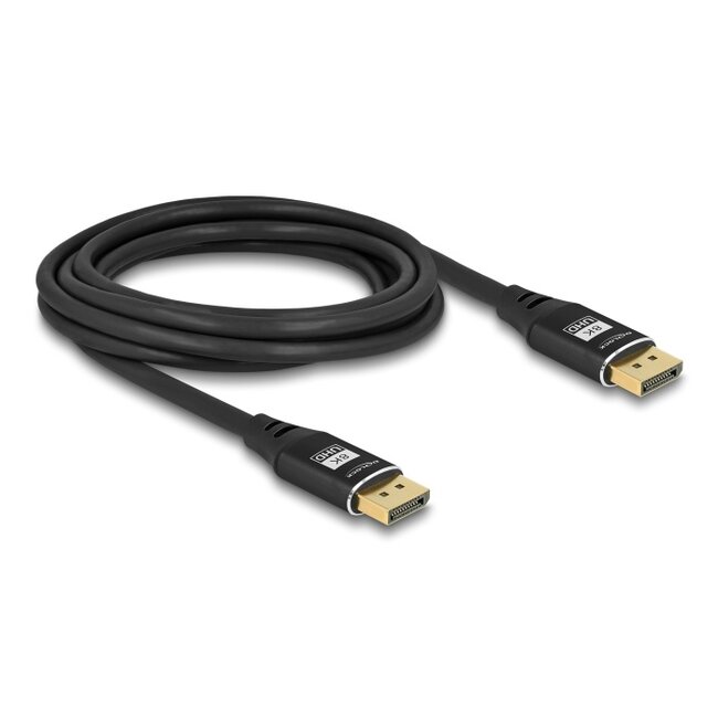 Delock DisplayPort Kabel 8K 60 Hz 3 m schwarz Metall