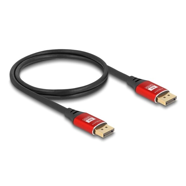 Delock DisplayPort Cable 8K 60 Hz 1 m red metal