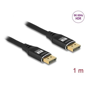 DeLOCK Delock DisplayPort Kabel 8K 60 Hz 1 m schwarz Metall