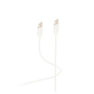 S-Impuls Flexline®--USB Lade-Sync Kabel, USB C Stecker auf USB-C® Stecker, 2.0, ABS, weiß, 1,0m