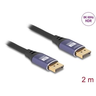 DeLOCK Delock DisplayPort Cable 8K 60 Hz 2 m lila metal