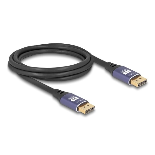 Delock DisplayPort Cable 8K 60 Hz 2 m lila metal