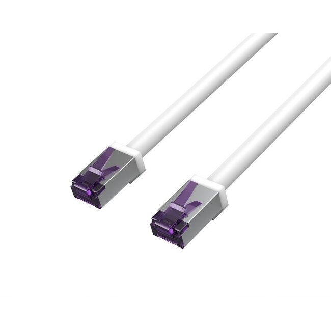 Flexline®-Patchkabel cat. 6A S/FTP, kurze Bauform, PIMF, weiß, 0,15m