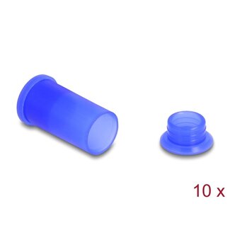 DeLOCK Delock DL4 Dust Cover for male and female connector, silicone, 2-parts, blue 10 pcs set