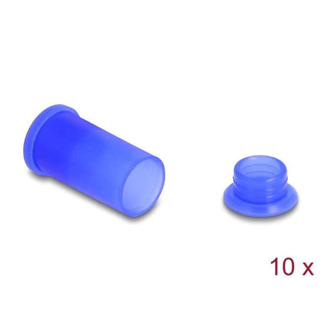 Delock DL4 Dust Cover for male and female connector, silicone, 2-parts, blue 10 pcs set