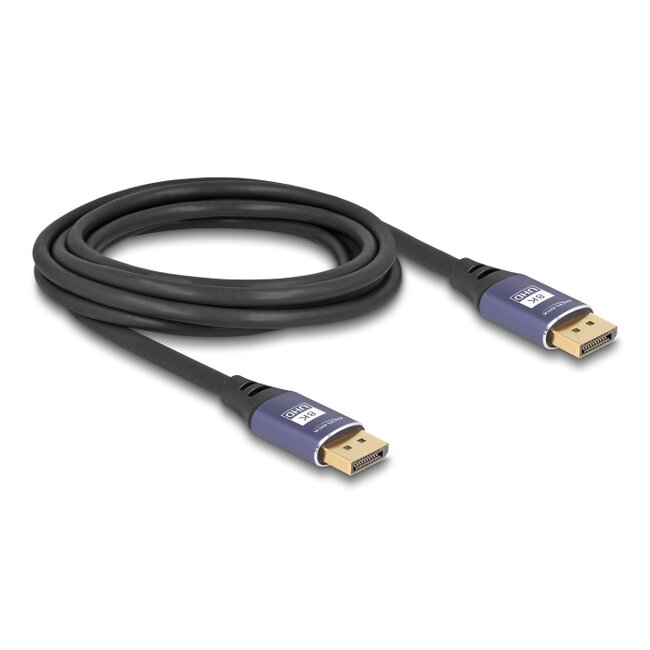 Delock DisplayPort Cable 8K 60 Hz 3 m lila metal
