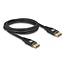 Delock DisplayPort Kabel 8K 60 Hz 2 m schwarz Metall
