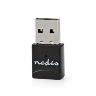 Nedis Netwerk-Dongel | Wi-Fi | AC600 | 2.4/5 GHz (Dual Band) | USB2.0 | Wi-Fi-snelheid totaal: 600 Mbps | Windows 10 / Windows 11 / Windows 8