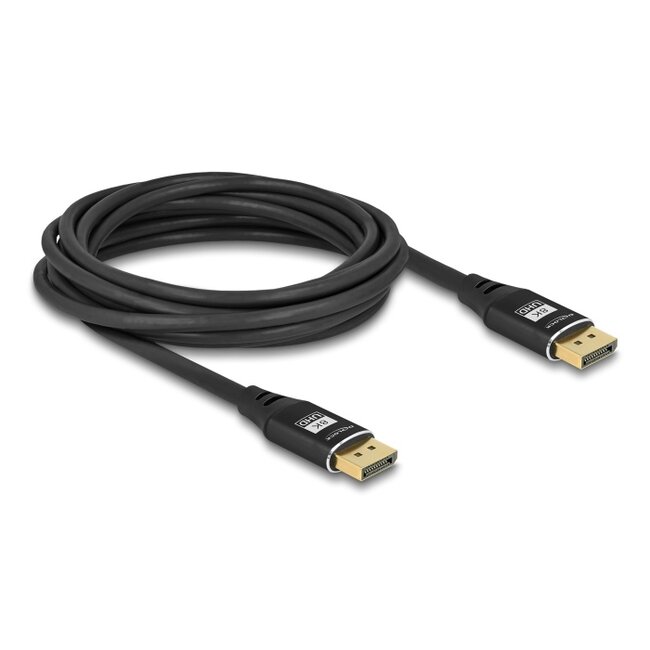 Delock DisplayPort Kabel 8K 60 Hz 5 m schwarz Metall