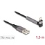 Delock Data and Charging Cable USB Type-A to Lightning™ for iPhone™, iPad™, iPod™ angled with stand function black 1.5 m MFi