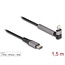 Delock Data and Charging Cable USB Type-C™ to Lightning™ for iPhone™, iPad™, iPod™ angled with stand function black 1.5 m MFi