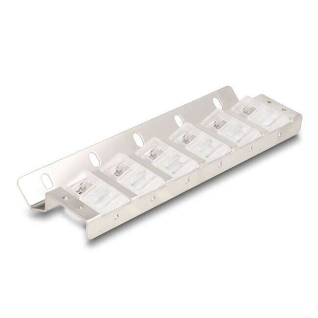 Delock Keystone Holder 12 port tiltable for 10″ and 19″ rack and wall mounting