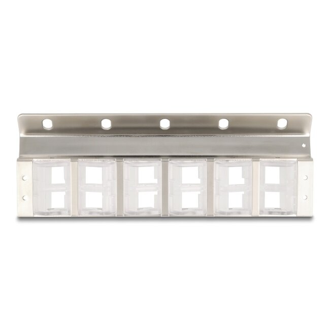 Delock Keystone Holder 12 port tiltable for 10″ and 19″ rack and wall mounting