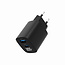 2-poorts 30W USB snellader, LCD, zwart