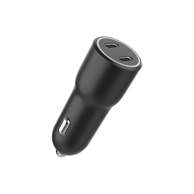 2-poorts USB-autolader, 4.0 A, zwart