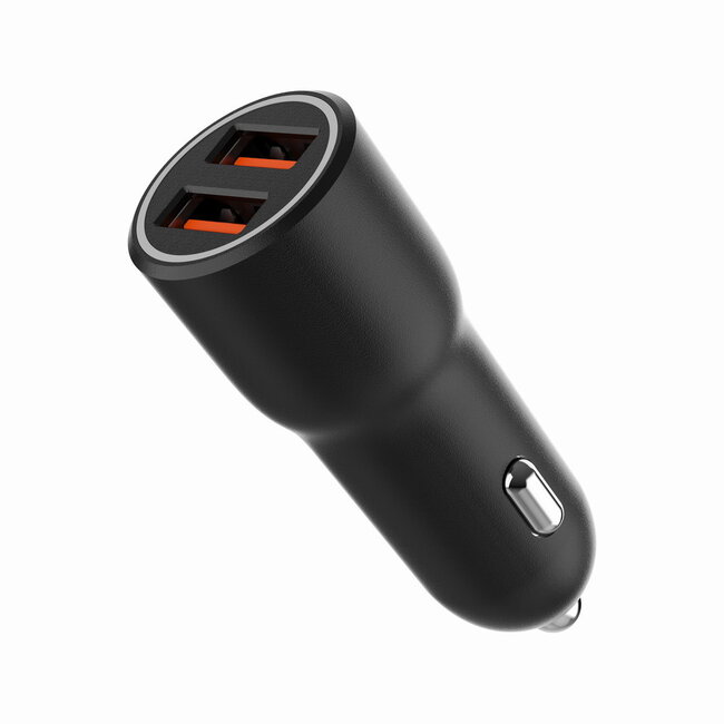 2-poorts USB- auto snellader, QC3.0, 36 W, zwart