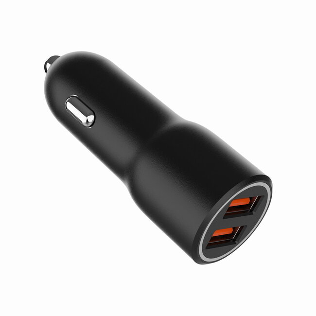 2-poorts USB- auto snellader, QC3.0, 36 W, zwart