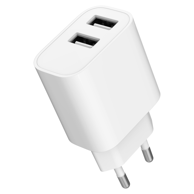 Universele USB lader, 2X USB 2.1A, Mix Color