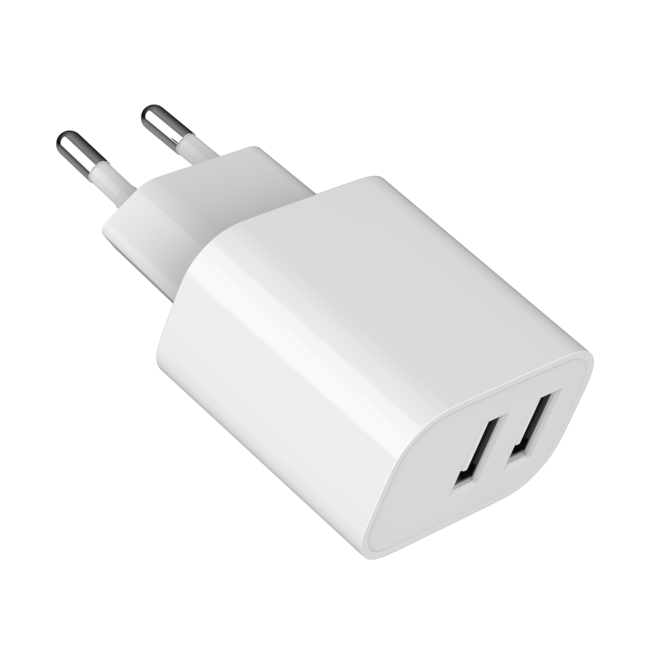 Universele USB lader, 2X USB 2.1A, Mix Color