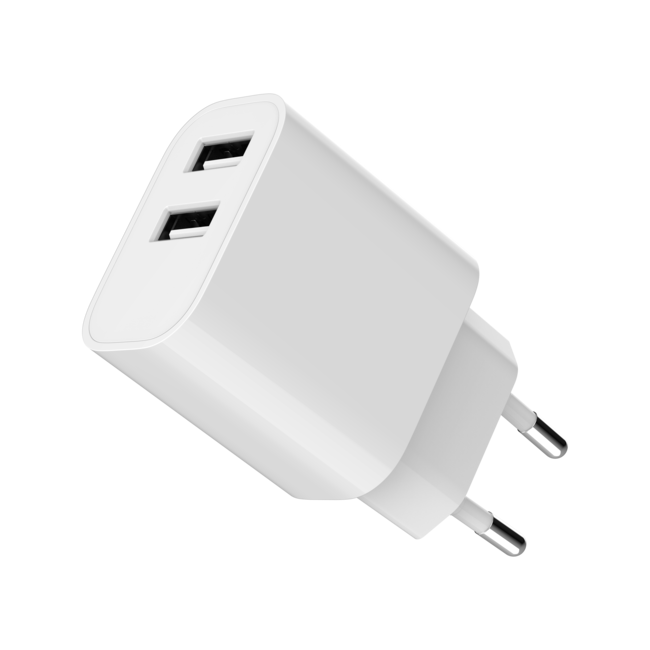 Universele USB lader, 2X USB 2.1A, Mix Color