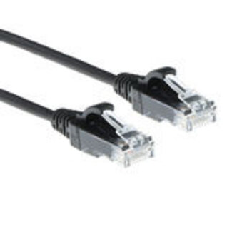 ACT ACT Zwarte 3 meter LSZH U/UTP CAT6 datacenter slimline patchkabel snagless met RJ45 connectoren