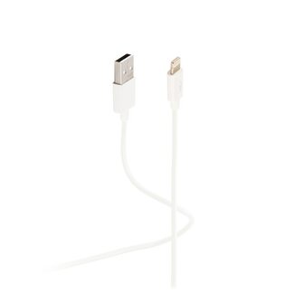 S-Impuls Flexline®--USB Lade-Sync Kabel, USB A Stecker auf 8-Pin Stecker, 2.0, ABS, weiß, 5,0m