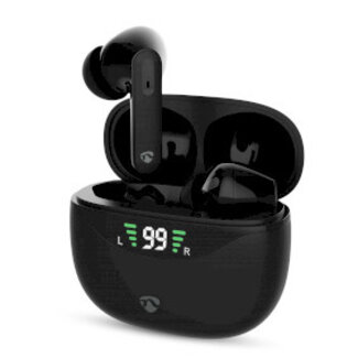 Nedis Volledig Draadloze Oordopjes | ANC (Active Noise Cancelling) | Bluetooth® | Maximale batterijduur: 30 uur | Aanraakbediening | Charging case | Draadloze oplaadcase | Ingebouwde microfoon | Ondersteuning voor spraakbesturing | Zwart