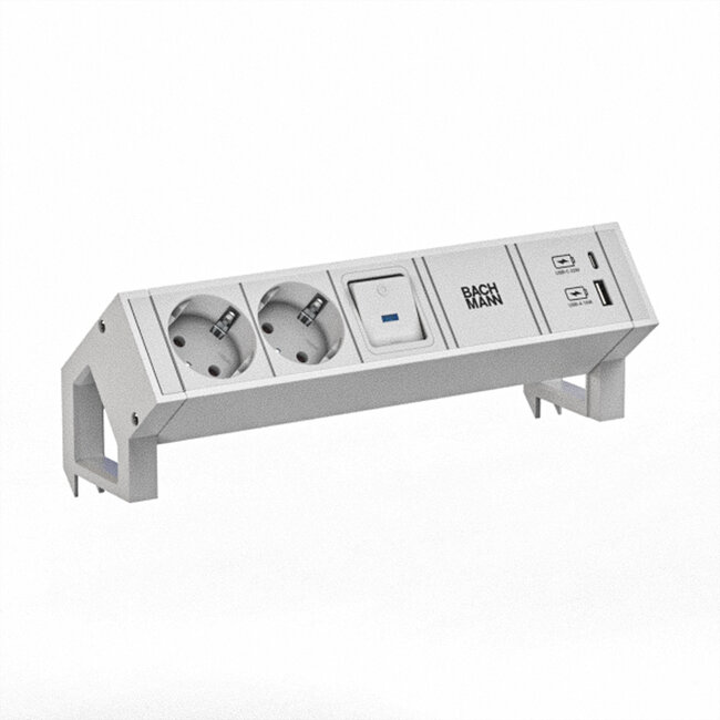 BACHMANN DESK2 wit 2xCEE7/3 1xUSB A/C 22W 0,2m GST18