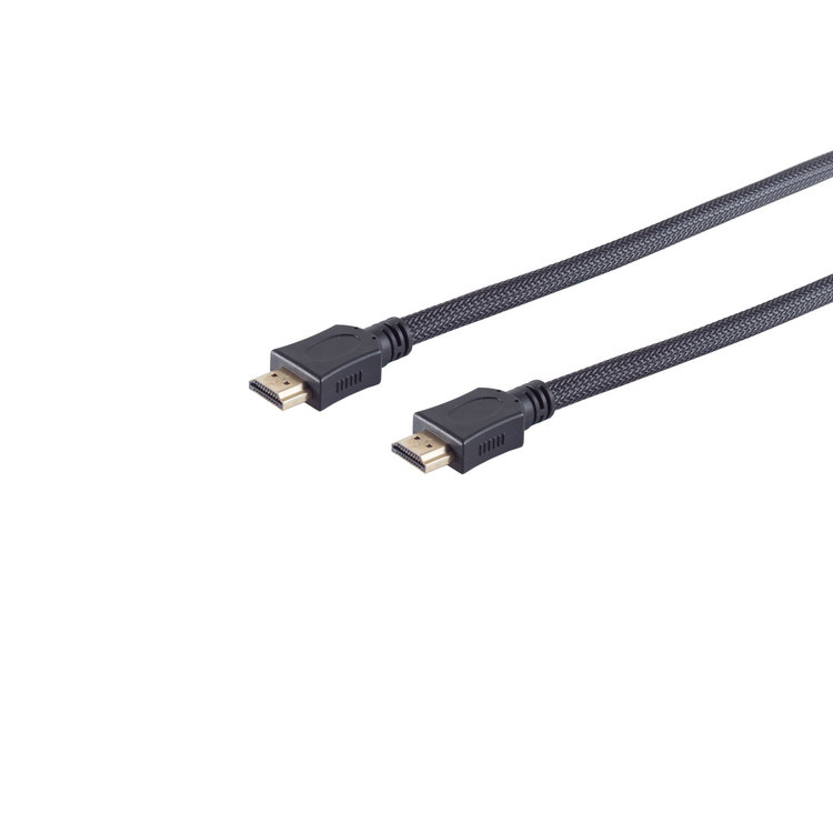 HDMI-Kabel - 1.4 vergoldet - 2,0m mit schwarzem Low Density Nylon Mant