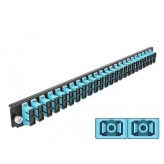 DeLOCK Delock 19″ Splice Box Front Panel 24 port SC Duplex aqua