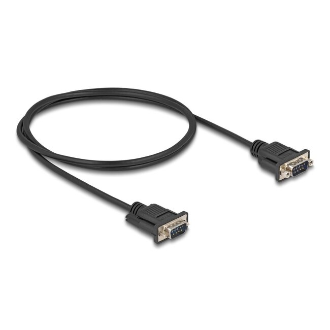 Delock Serial Cable RS-232 D-Sub9 male to male with narrow plug housing 1 m
