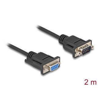 DeLOCK Delock Serial Cable RS-232 D-Sub9 male to female with narrow plug housing 2 m