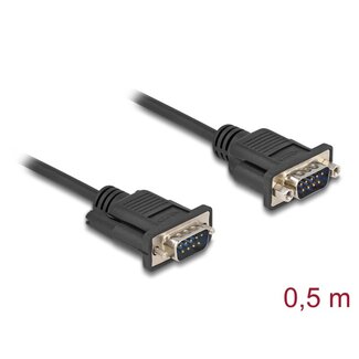 DeLOCK Delock Serial Cable RS-232 D-Sub9 male to male with narrow plug housing 0.5 m