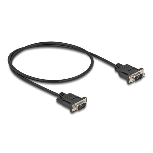 Delock Serial Cable RS-232 D-Sub9 male to male with narrow plug housing 0.5 m