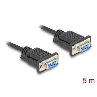 DeLOCK Delock Serial Cable RS-232 D-Sub9 female to female with narrow plug housing 5 m