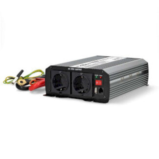 Nedis Inverter Gemodificeerde Sinusgolf | Ingangsvoltage: 12 V DC | Apparaat stroomoutput: Type F (CEE 7/3) / USB-A | 230 V AC 50 Hz | 1000 W | Piekvermogen: 2000 W | Screw Terminal | Zilver