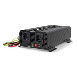 Nedis Inverter Pure Sinusgolf | Ingangsvoltage: 24 V DC | Apparaat stroomoutput: Type F (CEE 7/3) / USB-A / USB-C™ | 230 V AC 50 Hz | 1000 W | Piekvermogen: 2000 W | Screw Terminal | Zuivere Sinusgolf | Zekering | Zwart