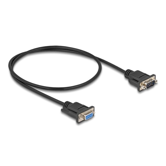 Delock Serial Cable RS-232 D-Sub9 male to female with narrow plug housing 0.5 m