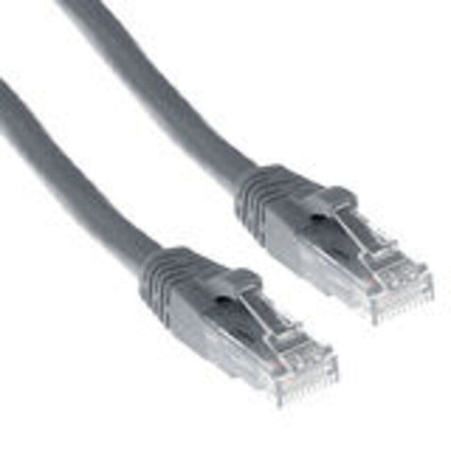 ACT Grijze 0,25 meter U/UTP CAT6A patchkabel snagless met RJ45 connectoren