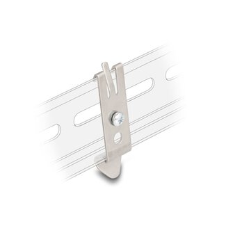 DeLOCK Delock Mounting holder for 35 mm DIN rail with 2 fixing holes and T3 self-tapping fixing screw