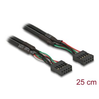 DeLOCK Delock Cable USB 2.0 pin header female 2.54 mm 10 pin to USB 2.0 pin header female 2.54 mm 10 pin 25 cm